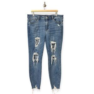 Judy Blue Skinny Fit Distressed Blue Jeans Womens Size 18W